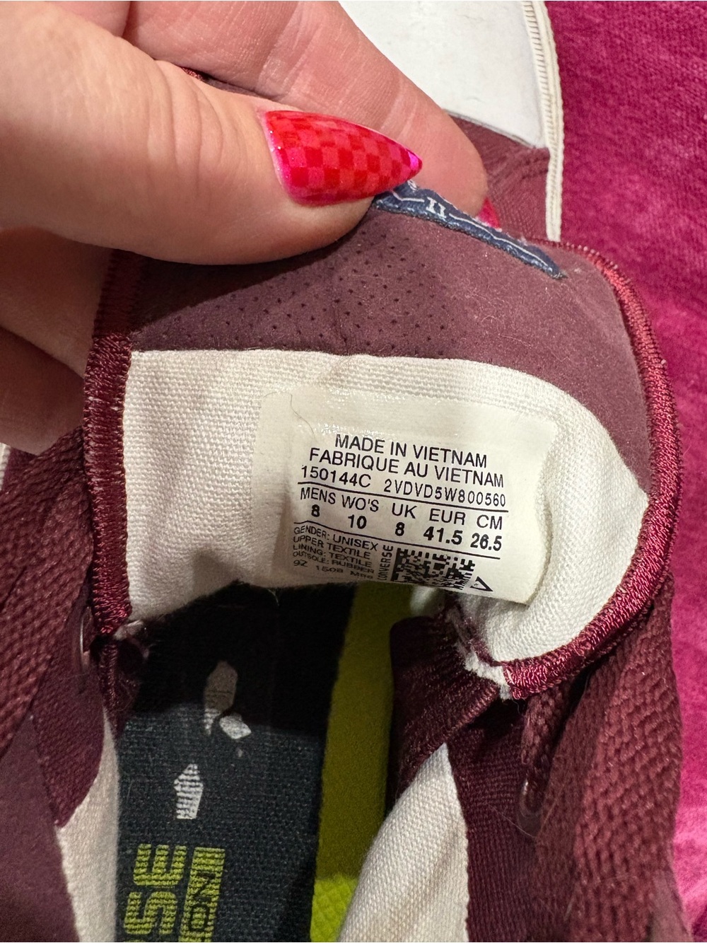 Converse High-Top Chuck Taylor II Sneakers in Burgundy with Nike lunarlon insole - Picture 5 of 5